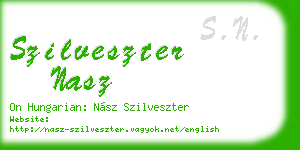 szilveszter nasz business card